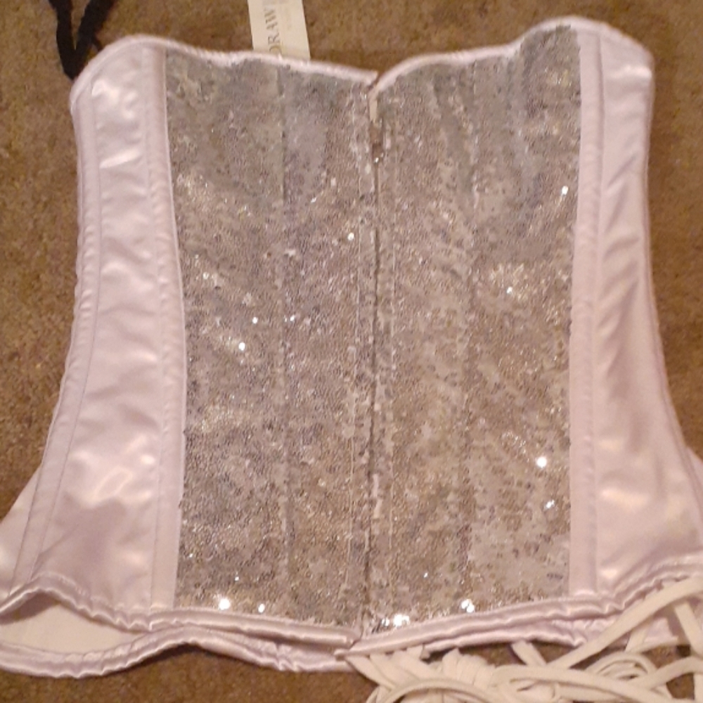 Silver/ white corset